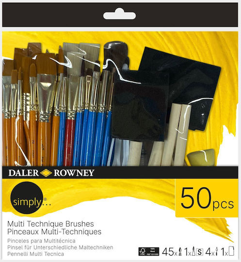 Daler Rowney Multi Technique Pinsel Set Einfach 50 Stück