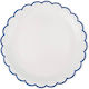 Tim & Puce White Paper Plates Blue Rim 8 Pieces