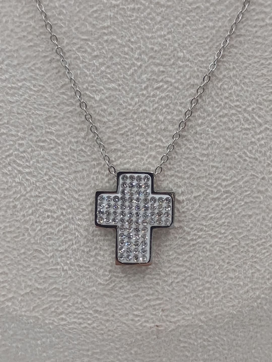 Filios Accessories Σταυρός από Ατσάλι με Αλυσίδα
