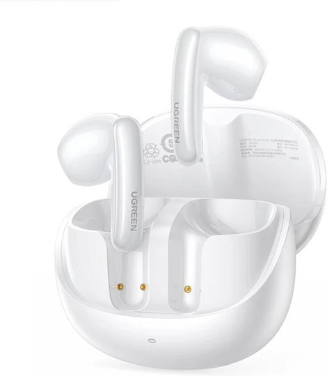 Ugreen HiTune H6 Pro WS203 In-ear Bluetooth Handsfree Ακουστικά με Αντοχή στον Ιδρώτα και Θήκη Φόρτισης Λευκά