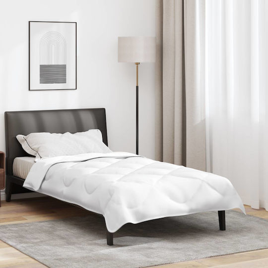 vidaXL Bettdecke Einzelbett mit Microfiber-Füllung 140x220cm Weiß