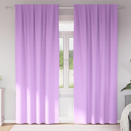 vidaXL Комплект Пердета И Завеси С Плик С Писалка Лилави 140x245см