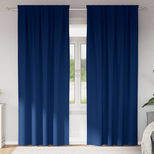 vidaXL Комплект Пердета И Завеси С Плик С Писалка Сини 140x245см