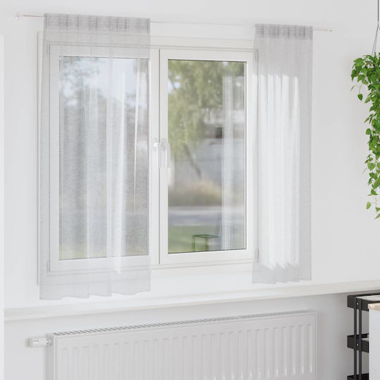 vidaXL Σετ Κουρτίνες Παραθύρου με Τούνελ Γκρι 140x175εκ.