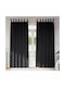 vidaXL Set Perdele Cu Bretele Negre 140x260cm