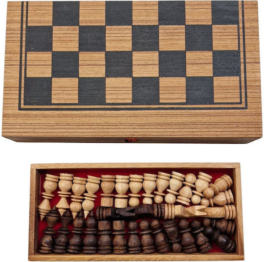 Set aus Holz-Spielsteinen & Würfeln für Backgammon Handgefertigt Rot / Schwarz / Weiß / Braun 1.5cm