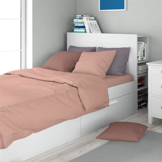 Dimcol Solid Σετ Μονό 2τμχ 160x240εκ. 503 Dusty Rose