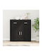 Sideboard Wooden with Drawers Black Oak 79x38x80cm