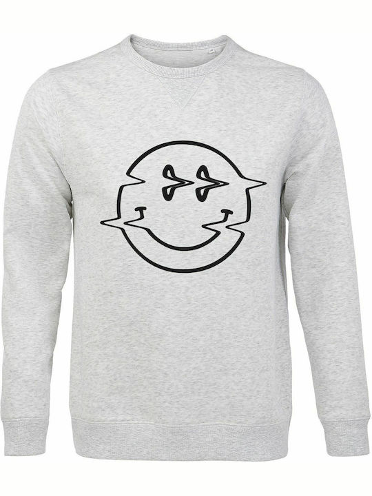 Sweatshirt Unisex "emoticon Destroyed Smile" Ash