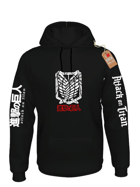 Rock Deal Atac Pe Titan Logo Hanorac Cu Glugă Unisex Negru