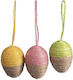 Set 3 Pieces Easter Eggs Jute Rope 4x6cm