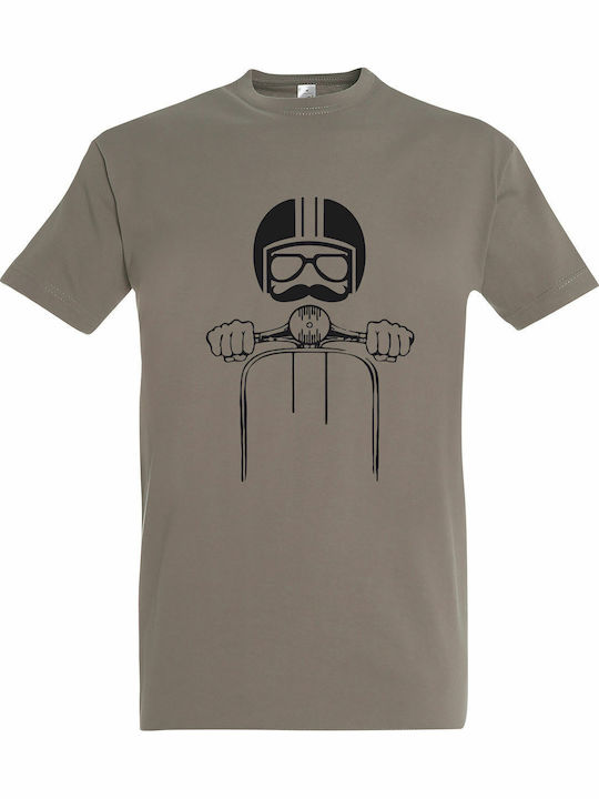 Bluze Imprimate T-shirt Unisex Vespa Rider Gri ...