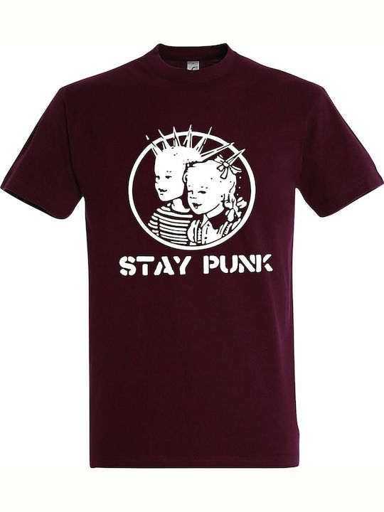 Tshirt Unisex "stay Punk" Burgundy