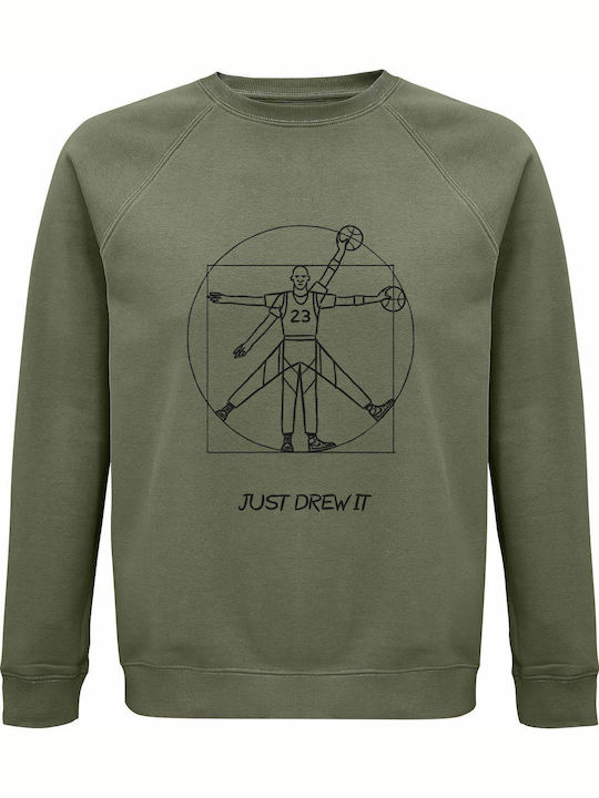 Sweatshirt Unisex Organic "just Drew It Jordan"...