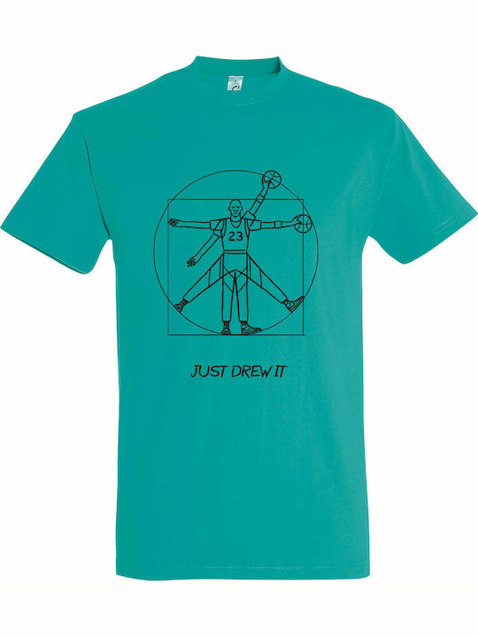 Tshirt Unisex "just Drew It Jordan" Caribbean Blue
