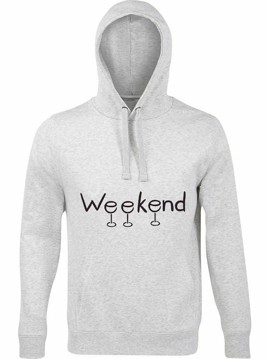 Hoodie Unisex "wine Weekend Lover" Ash