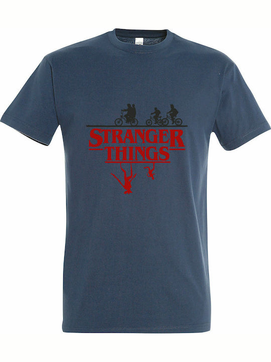 T-shirt Unisex "stranger Things Upside Down" Denim