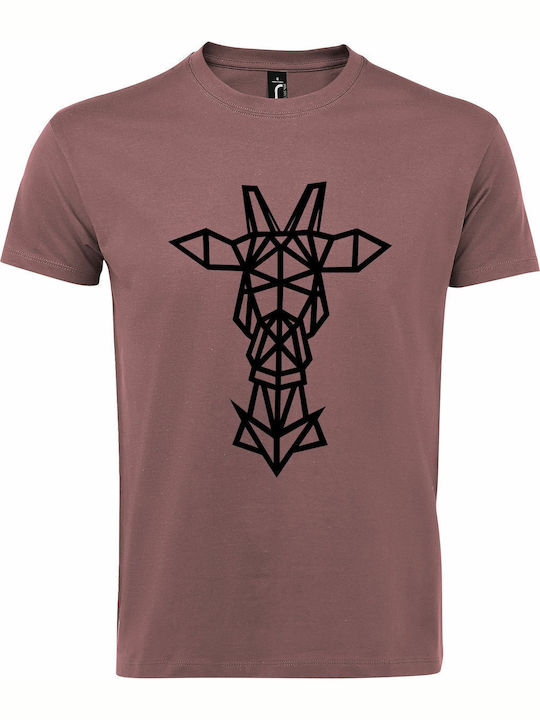 T-shirt Unisex " Reindeer Origami " Ancient Pink