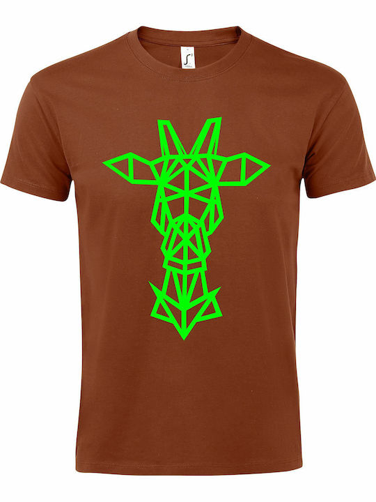 T-shirt Unisex " Reindeer Origami " Terracotta
