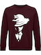 Unisex Bio-Baumwolle Sweatshirt Luffy Ein Stück Burgundisch