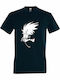 Унисекс T-shirt Наруто Шиппуден Възрастен Какаши Черно Бяло Глава Аниме Петролено Синьо