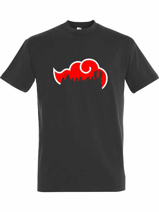 T-shirt Unisex " Naruto Shippuden Akatsuki Silhouette Anime " Dark Grey