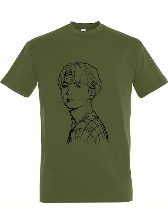 Унисекс T-shirt Bts Kim Kpop Светло Каки