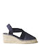 Women's Fabric Platform Espadrilles Navy Blue