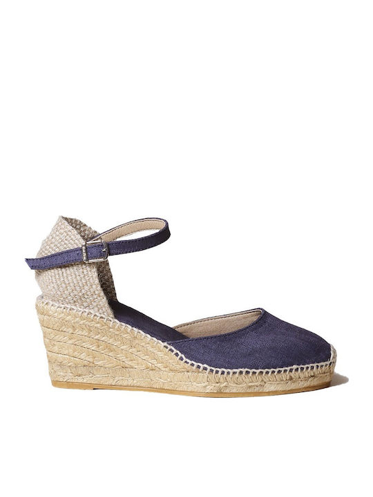 Women's Fabric Platform Espadrilles Blue