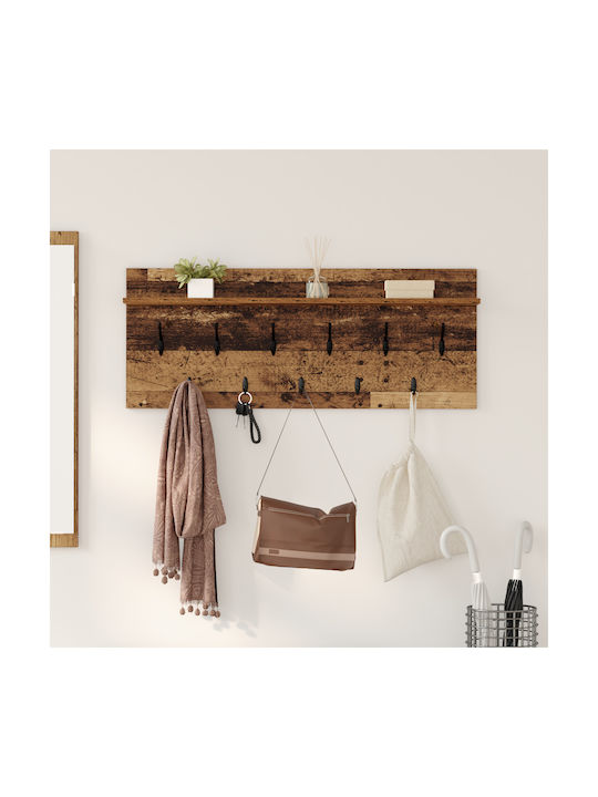 vidaXL Wooden Wall Hanger Brown 100x12x40cm 1pc