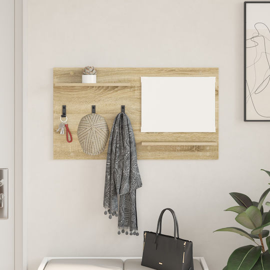 Hallway Furniture with Mirror & Hanger 90x10x50cm