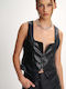 Women's Vest with Zipper Black