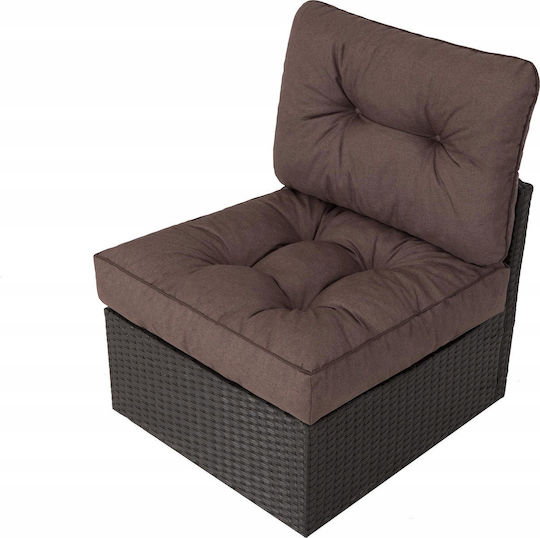 Waterproof Garden Chair Cushion with Backrest Brown