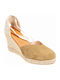 Women's Leather Platform Espadrilles Khaki