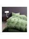 Pucioasa Set Husă de Pilotă Dublă cu 4 Fețe de Pernă & 1 Cearsaf 200x220 Sage Green