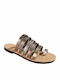Theros Greek 100% Leather Handmade Sandal Code Parallel Metallic Tricolor