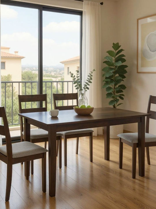 Dining Room Mabor-Dallan Expandable 5pcs Walnut 120(+30)x80cm