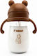 Kidnort Kids Water Bottle Plastic with Straw Coffee 300ml