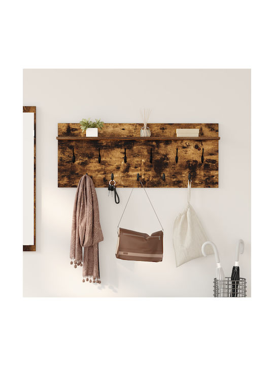 vidaXL Wooden Wall Hanger Brown 100x12x40cm 1pc