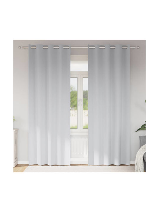 vidaXL vidaXL Vorhänge Fenster mit Grommets Gra...