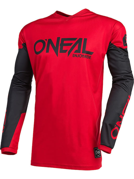 Motocross O'neal Element Threat Rote Schwarze Langärmeliges Reittrikot