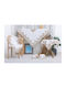 Liolios Home Checkered with Embroidery Set 5pcs Pls-7b027 Lt Coffee