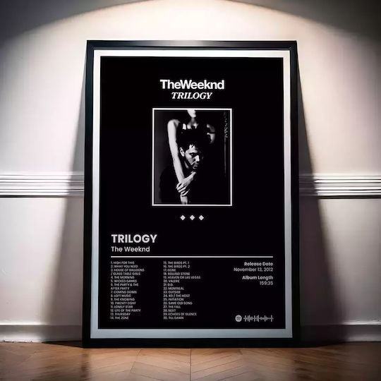Music Poster Weeknd Trilogy Ms096 30cm X 40cm Premium Μαύρο Ξύλινο Κάδρο
