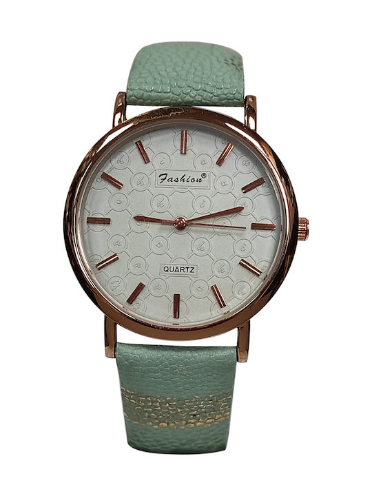 Fashion Time Women's Watch with Turquoise Leather Strap