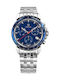 Jowissa Lewy Herrenuhr 42mm Chronograph Batterie mit Silber Metallarmband