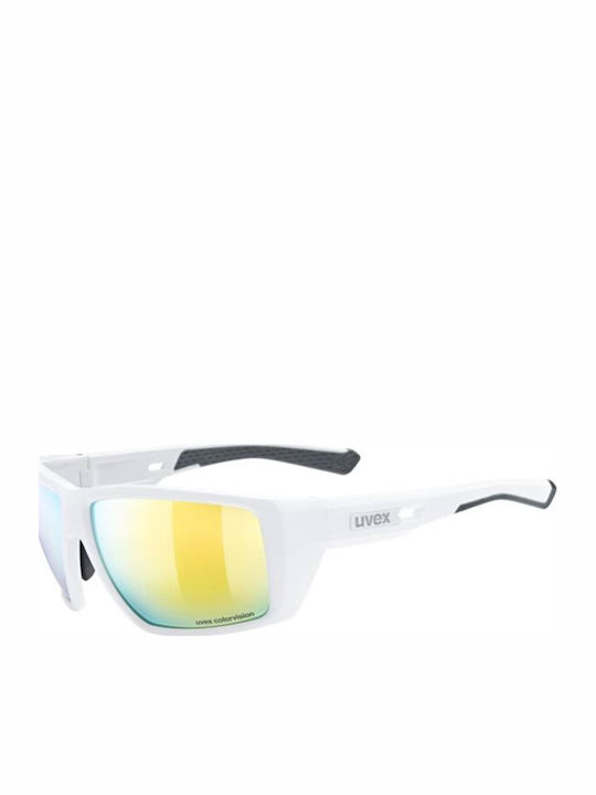 Uvex Men's Sunglasses with White Plastic Frame and Multicolour Mirror Lens S5330548882