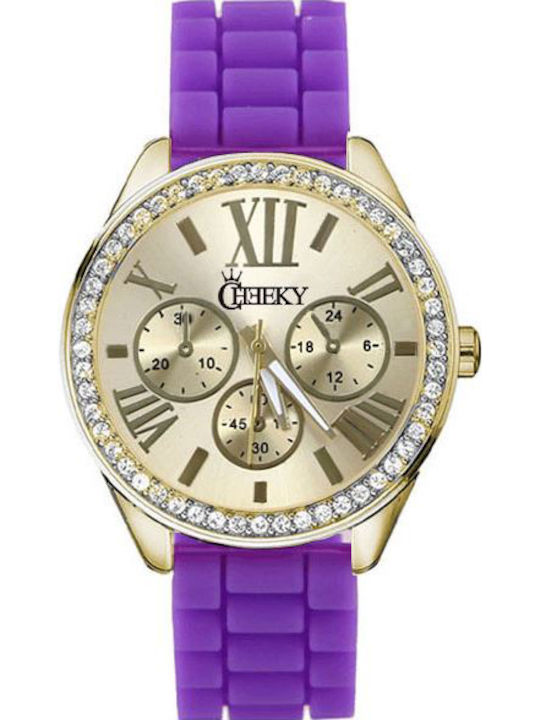 Cheeky Women's Watch with Purple Rubber Strap