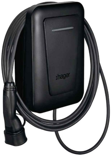 Hager Witty Pro Wall Mounted Three-Phase 22kW Charging Station with Built-in Cable Type 2 (XVL122CLM)