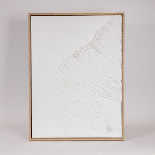 Panou Pânză Handmade Figură Alb 60x3.8x80 cm