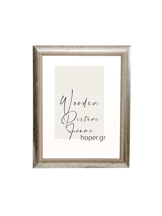 Wooden Wall-Mounted Photo Frame With Silver Frame